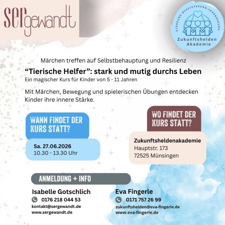 Flyer "Tierische Helfer": stark und mutig durchs Leben