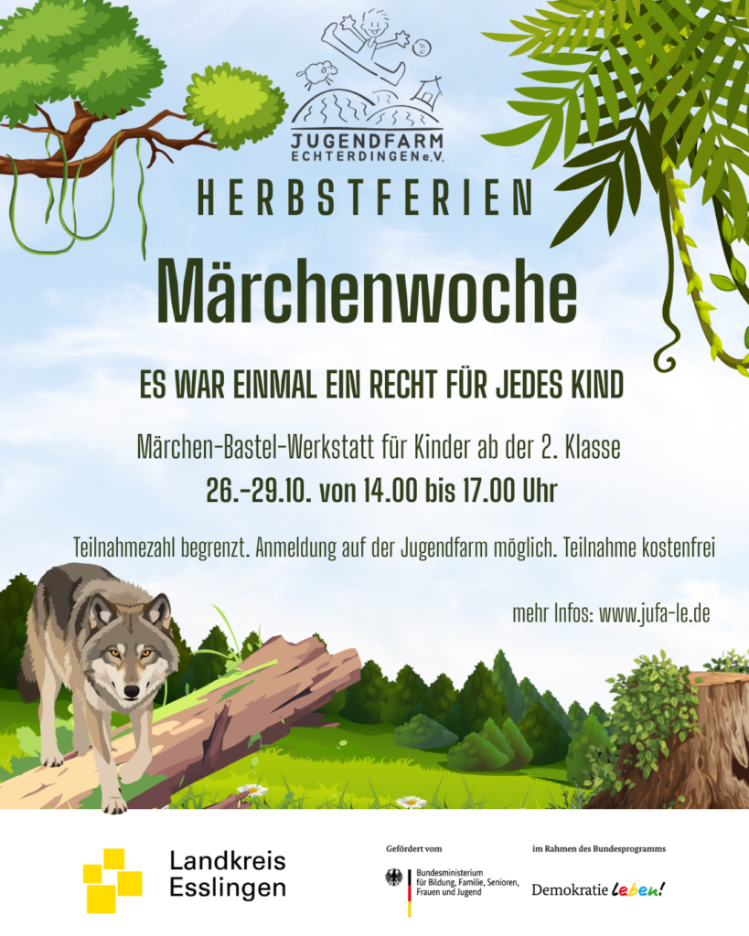 Plakat für Märchen-Kinderrechte-Schreibwerkstatt